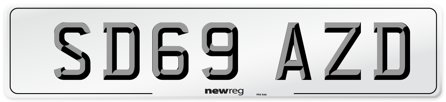 SD69 AZD Number Plate from New Reg